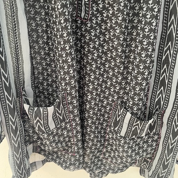 Free People "Feather in the Wind" Sheer Boho Airy Embellished Tunic Size S - Picture 2 of 9